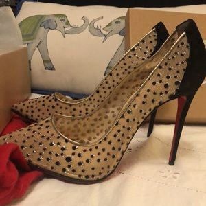 Christian Louboutin black and natural heels